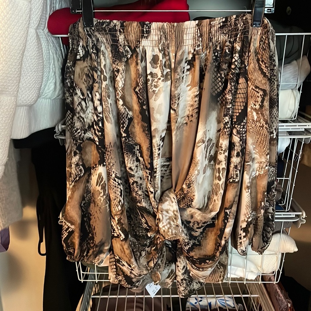 Off the shoulder snake skin top
